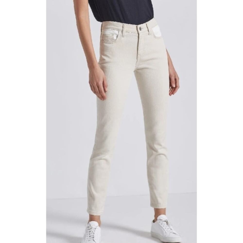 CURRENT ELLIOTT The Original Stiletto Jeans Oatmeal White Contrast Women's 27